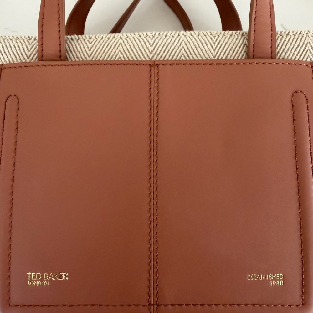 Ted Baker Beige and Brown Canvas Tote Crossbody Bag - Picture 14 of 14